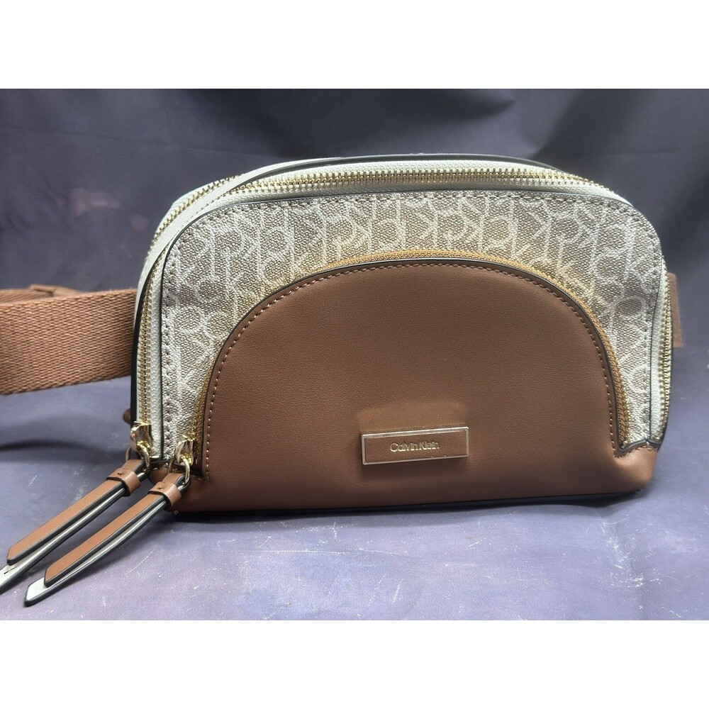 Calvin Klein Waist Adjustable Fanny Crossbody Bag Multiple Zip Pocket Sections